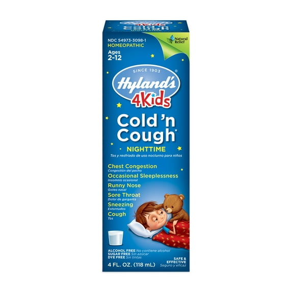 Hyland's 4 Kids Cold 'n Cough Nighttime Ages 2 - 12, 4.0 FL OZ