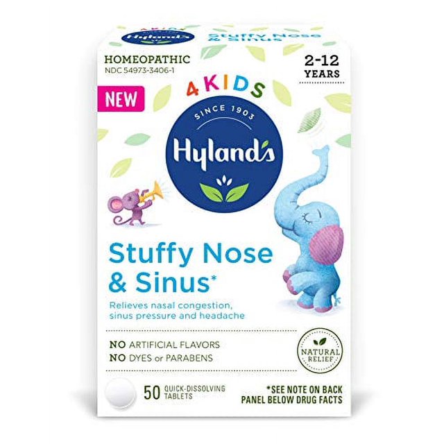 Hyland's 4 Kids Stuffy Nose & Sinus Cold Allergy Children Ages 2