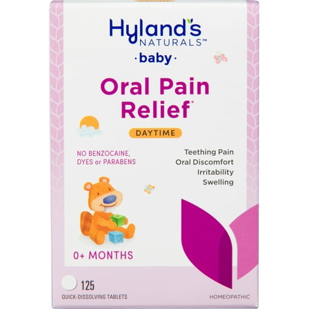 Hyland's Baby Daytime Oral Pain Relief Tablets for Oral Discomfort and Swelling, 125 Count