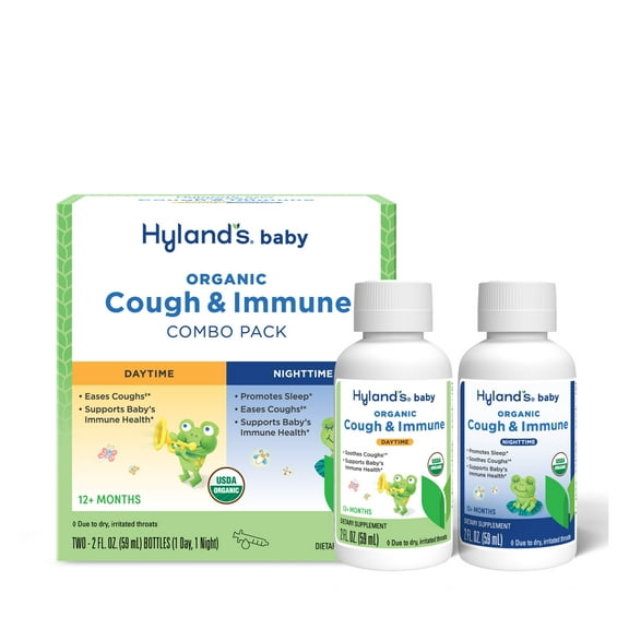 Hyland's Baby Organic Cough & Immune,  Ages 12+ Months,  Day & Night Combo Pack, 4 fl oz