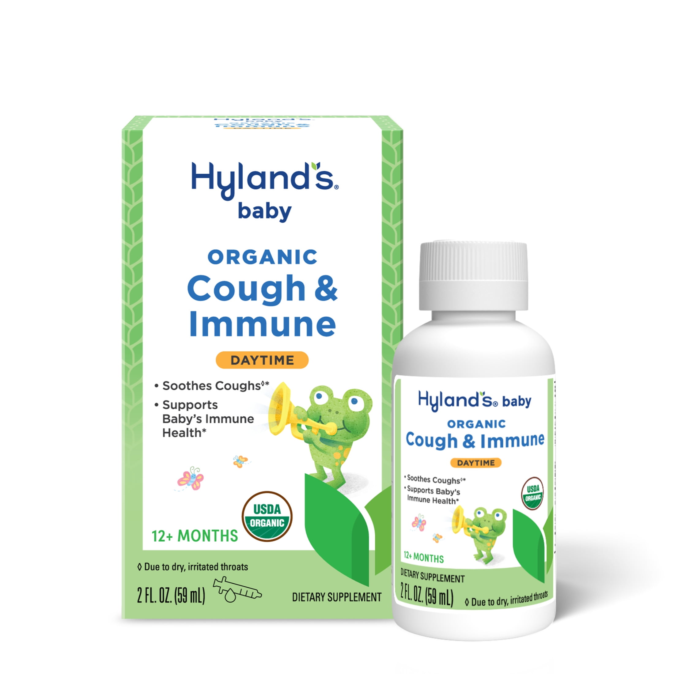 Hyland's Baby Organic Cough & Immune, Ages 12+ Months, Daytime, 2 fl oz