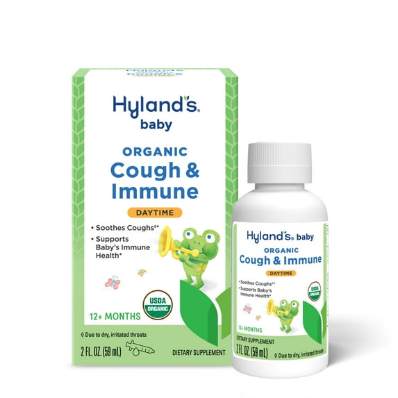 Hyland's Baby Organic Cough & Immune, Ages 12+ Months, Daytime, 2 fl oz