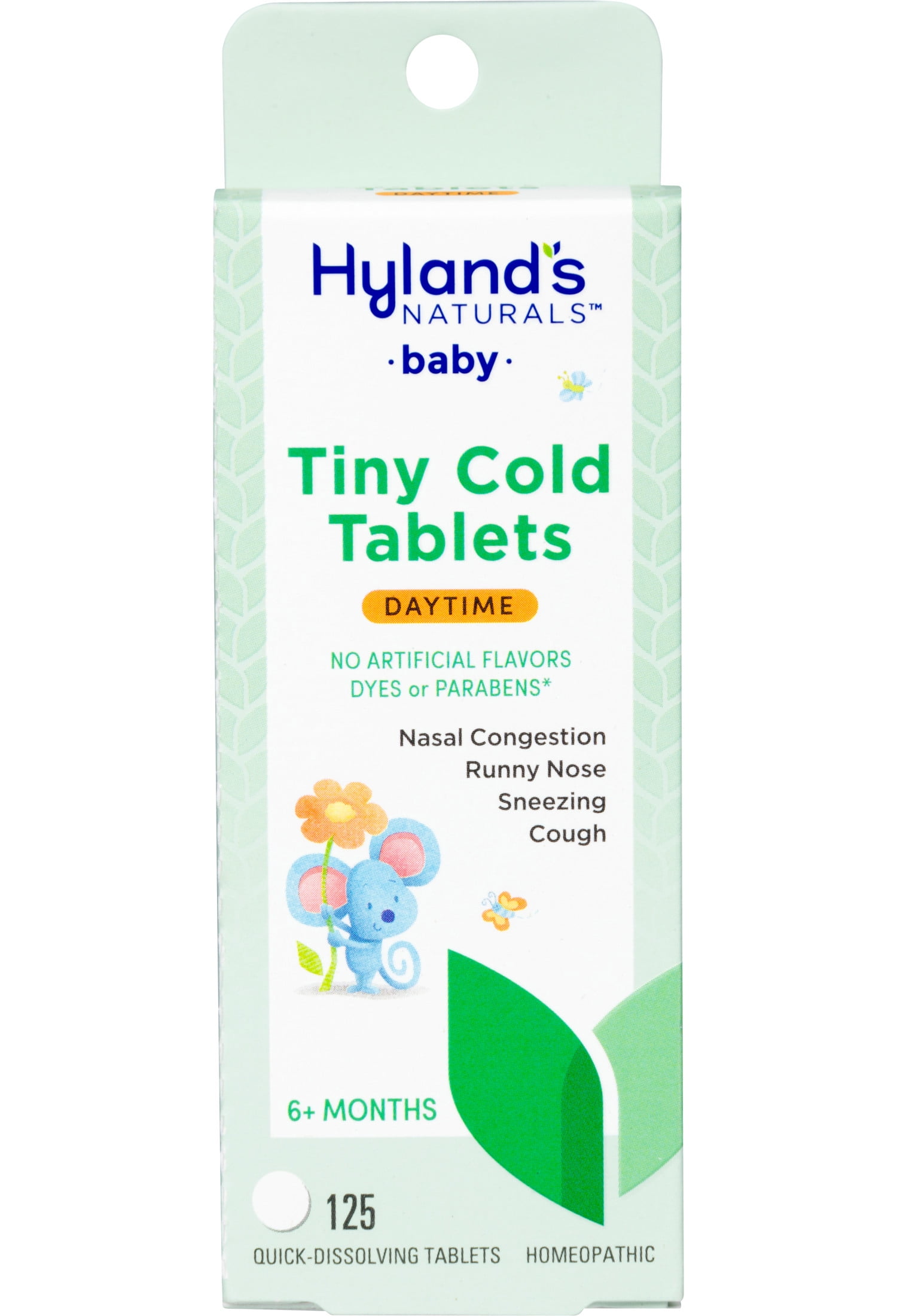 Hyland's Naturals Hyland's Baby Tiny Cold Tablets, Ages 6+ Months, Daytime, 125 Quick-Dissolving Tablets