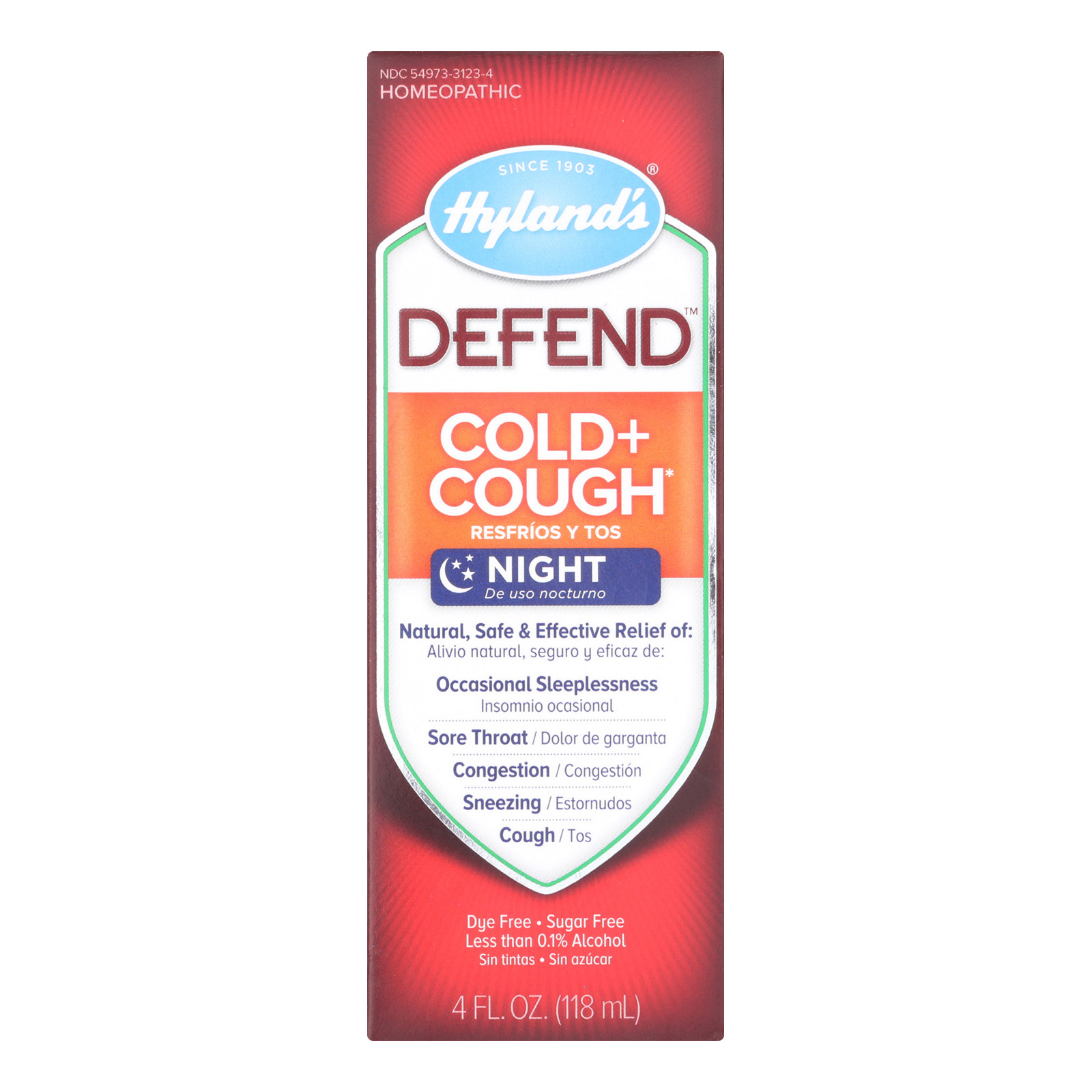 Hyland?s DEFEND Cold and Cough Night Syrup, Natural Relief of Cold and