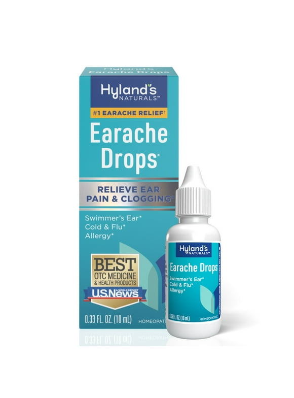 Hyland's Earache Drops, Natural Relief of Earaches & Clogging from Swimmers Ear, Colds, & Allergies