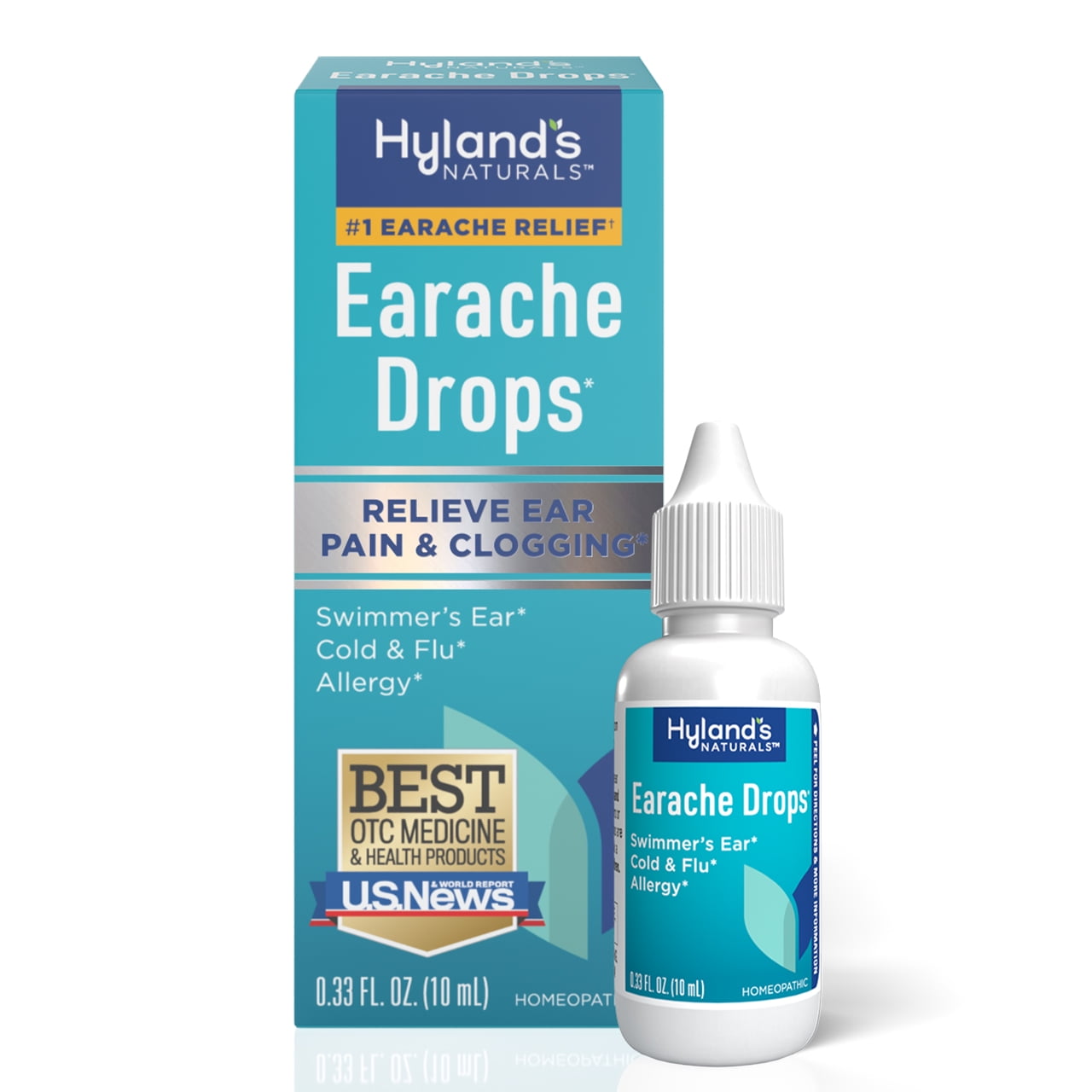 Hyland's Earache Drops, Relief of Earaches & Clogging from Swimmer’s Ear, Cold, & Allergies 0.33