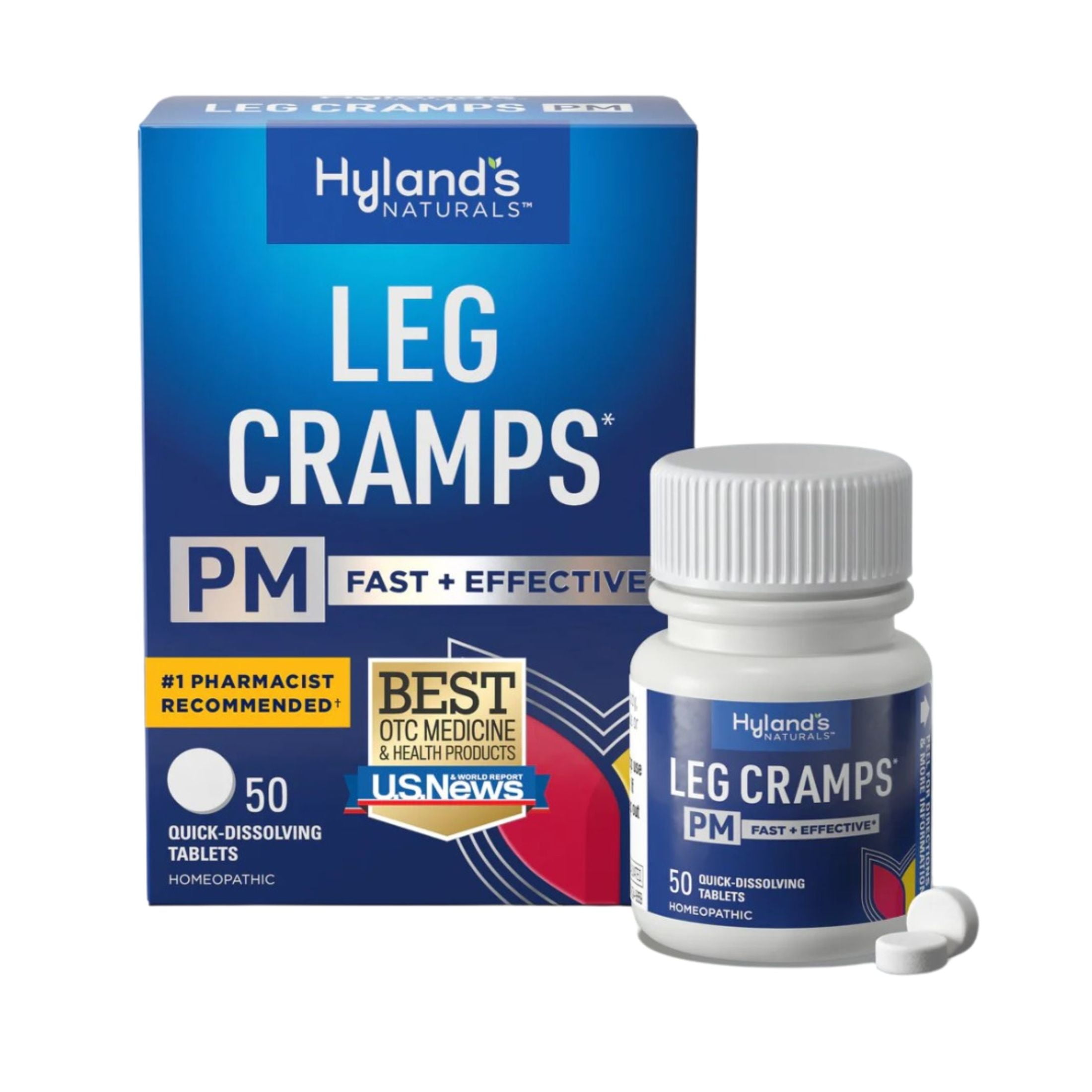 Hyland's Leg Cramps PM, Relief of Nighttime Leg, Calf, and Foot Cramps, 50 quick-dissolving tablets