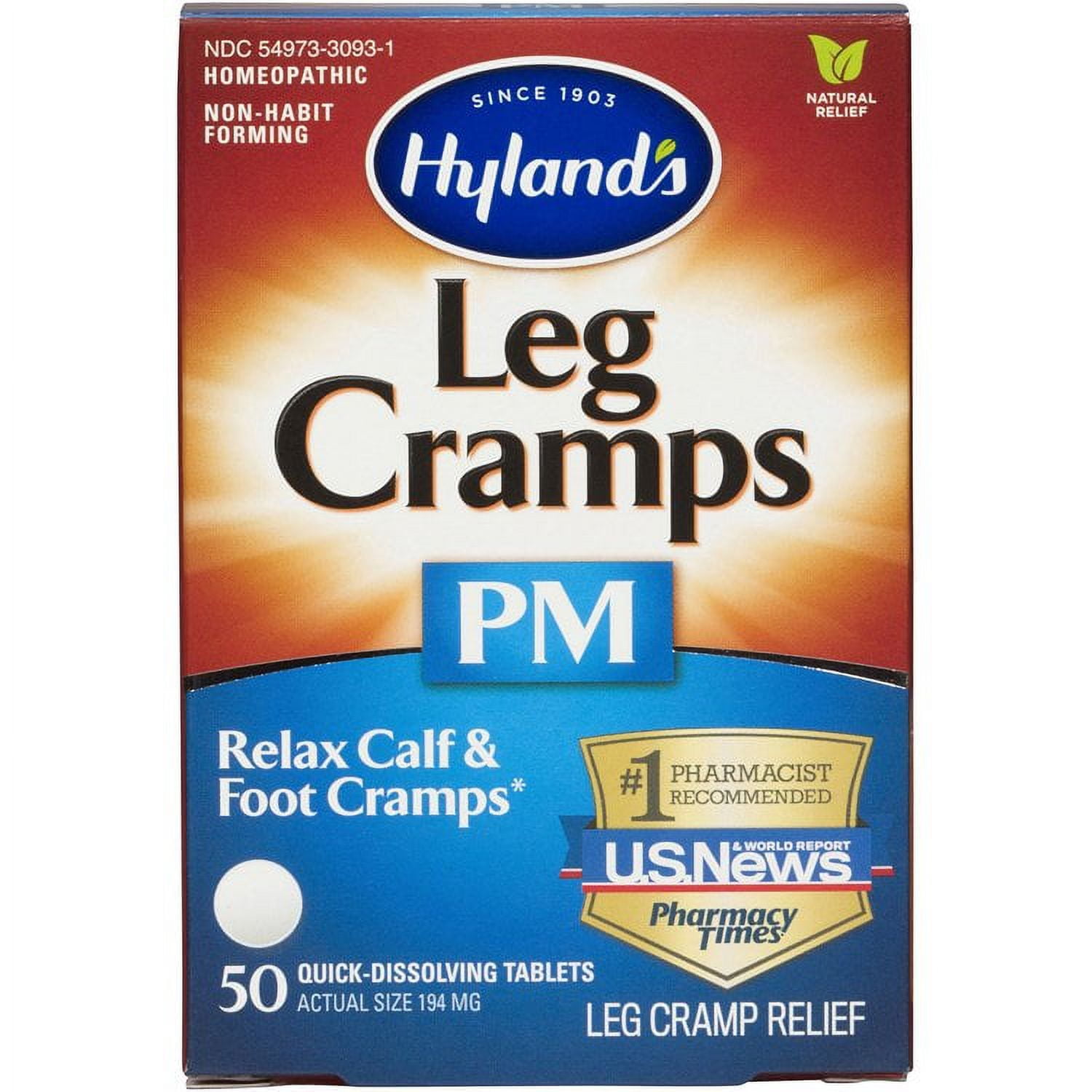Hyland's Leg Cramps PM Tablets 50 ea (Pack of 3)