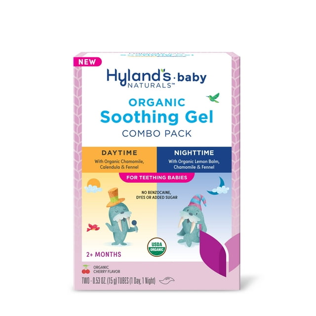 Hyland's Naturals Baby Organic Soothing Teething Gel, Day & Night Combo