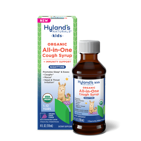 Hyland's Naturals Kids Organic All in One Cough Syrup Night, 4oz