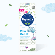 Hyland's Naturals Kids Pain Relief, Relieves Muscle Aches, Headache, Minor Joint Pain and Toothache, Grape Flavor, 4 Fluid Ounces