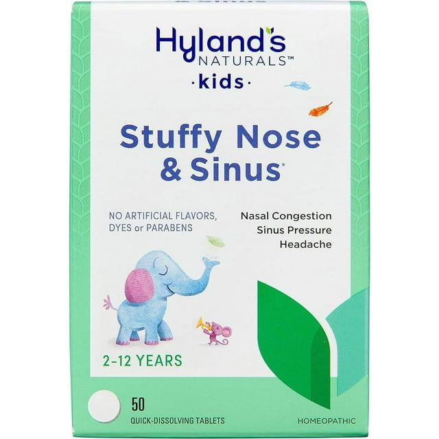 Hyland's Naturals Kids Stuffy Nose & Sinus Tablets, Cold & Allergy