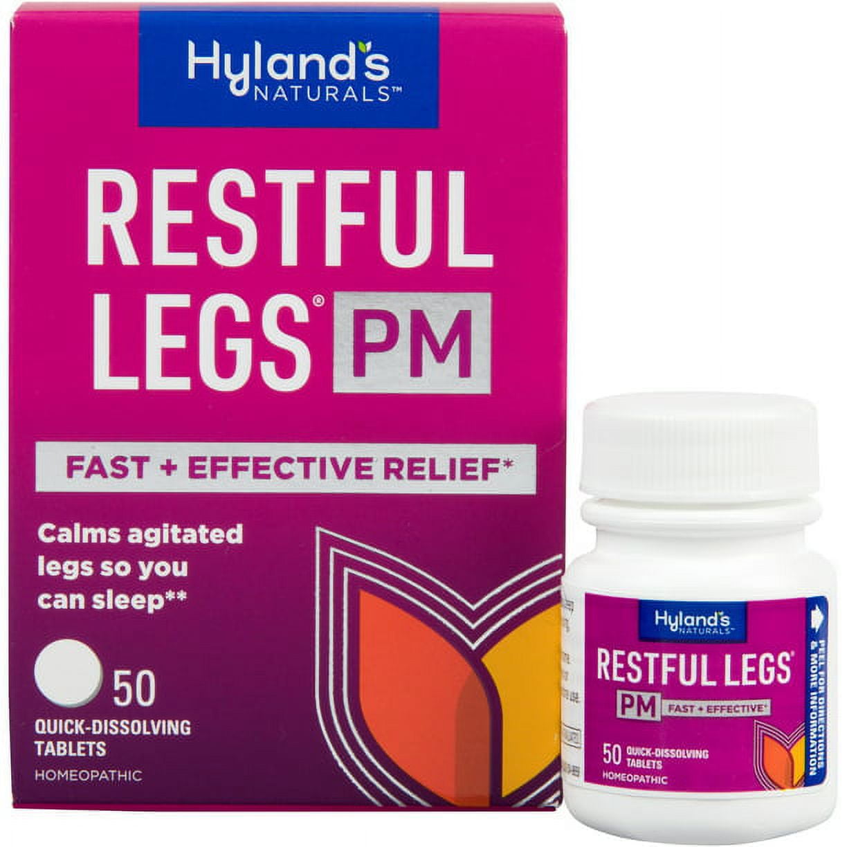 Hyland's Naturals Restful Legs Nighttime PM Tablets 50 Ct 3 Pk Restless Legs Syndrome Relief