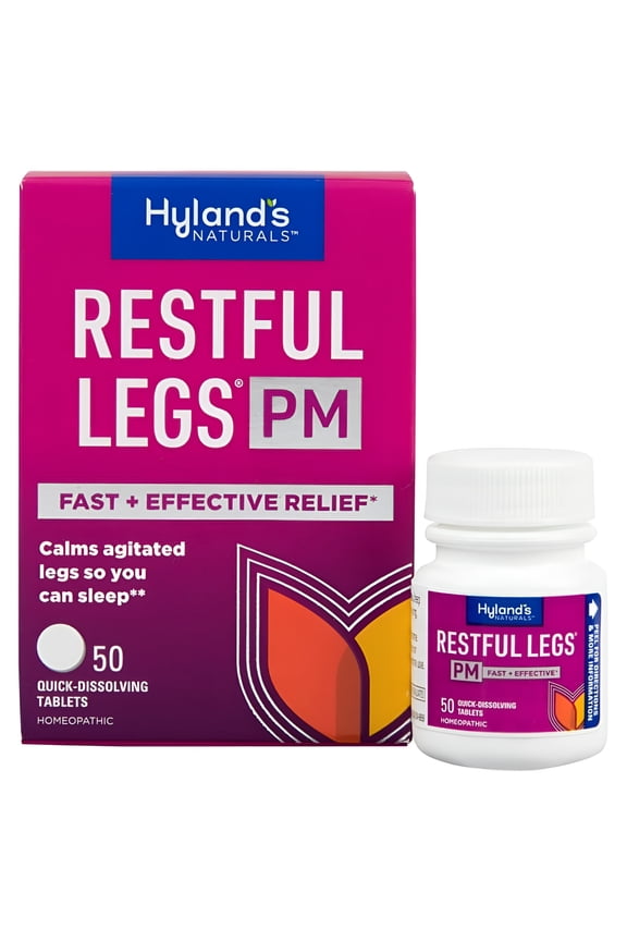 Restful Legs Nighttime PM Tablets 50 Ct | Restless Legs Syndrome Relief | Leg Pain Relief | Hylands Leg Cramps Relief | Calm Legs | Instant Relief for Restless Legs | Hylands Sleep