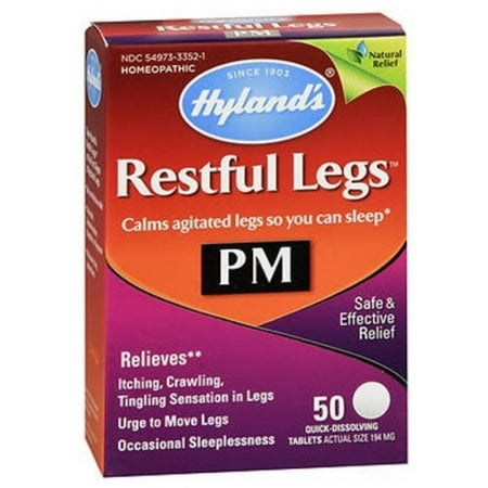 Hyland's Restful Legs PM Quick Dissolving Tablets, 50 ea (Pack of 2)