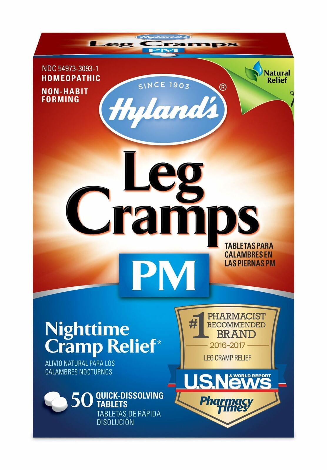 Hylands Leg Cramps PM With Quinine Tablets, 50 Ea, 3 Pack