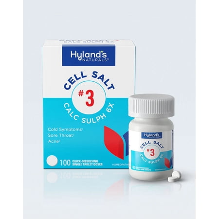 Hylands Naturals Cell Salt No 3 Calc Sulph 6X Tablets, Cold Relief, 100 Ea