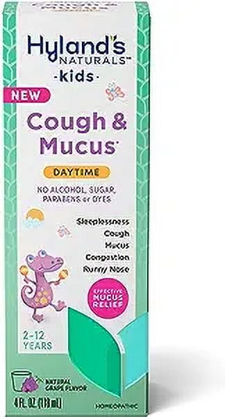 Hylands Naturals Kids Cough And Mucus Daytime, Grape Liquid, 4 Oz..