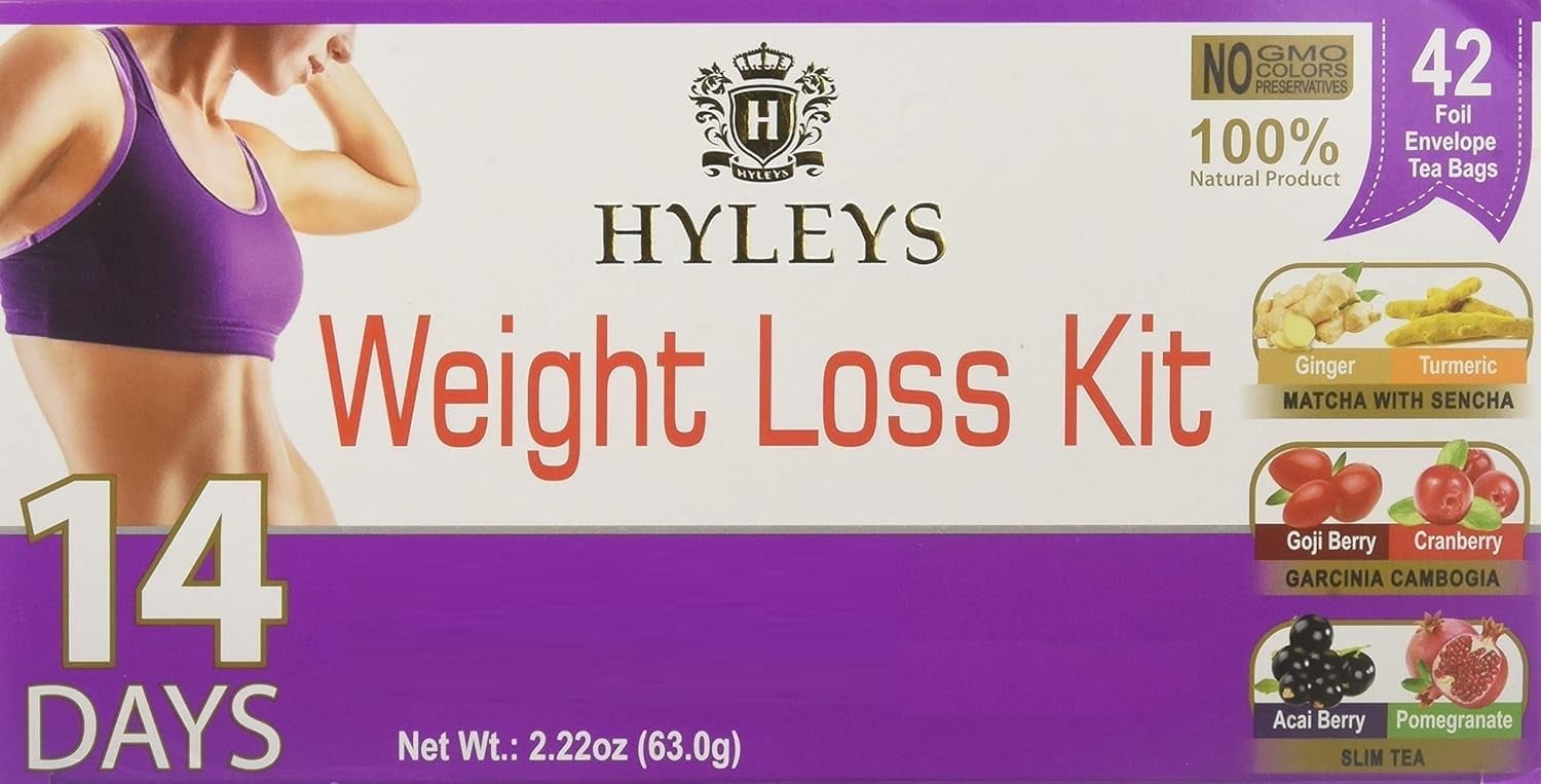 Hyleys 14 Day Weight Loss Tea – 42 Tea Bags – Garcinia Cambogia, Matcha, Green Tea & Senna with Natural Flavors (12 Pack)