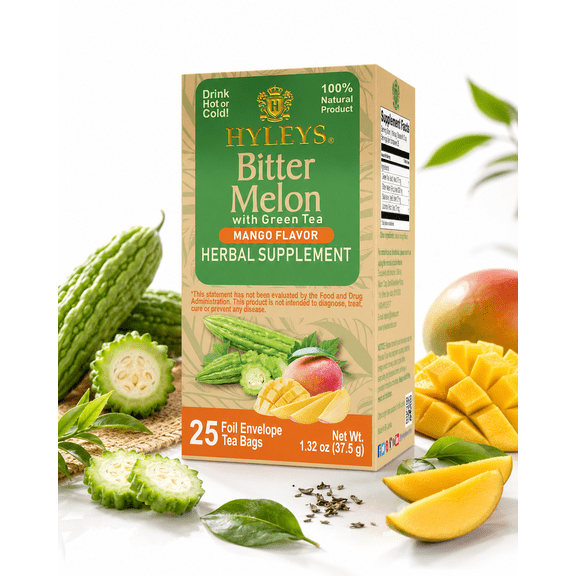 Hyleys Bitter Melon Tea - Mango Green Tea - 25 Ct