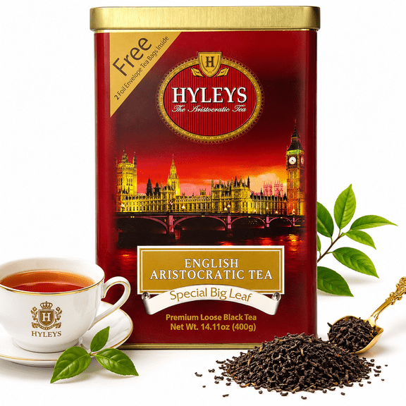 Hyleys Loose Leaf Black Tea - 14.11 oz (400g) Loose Tea in Metal Tin