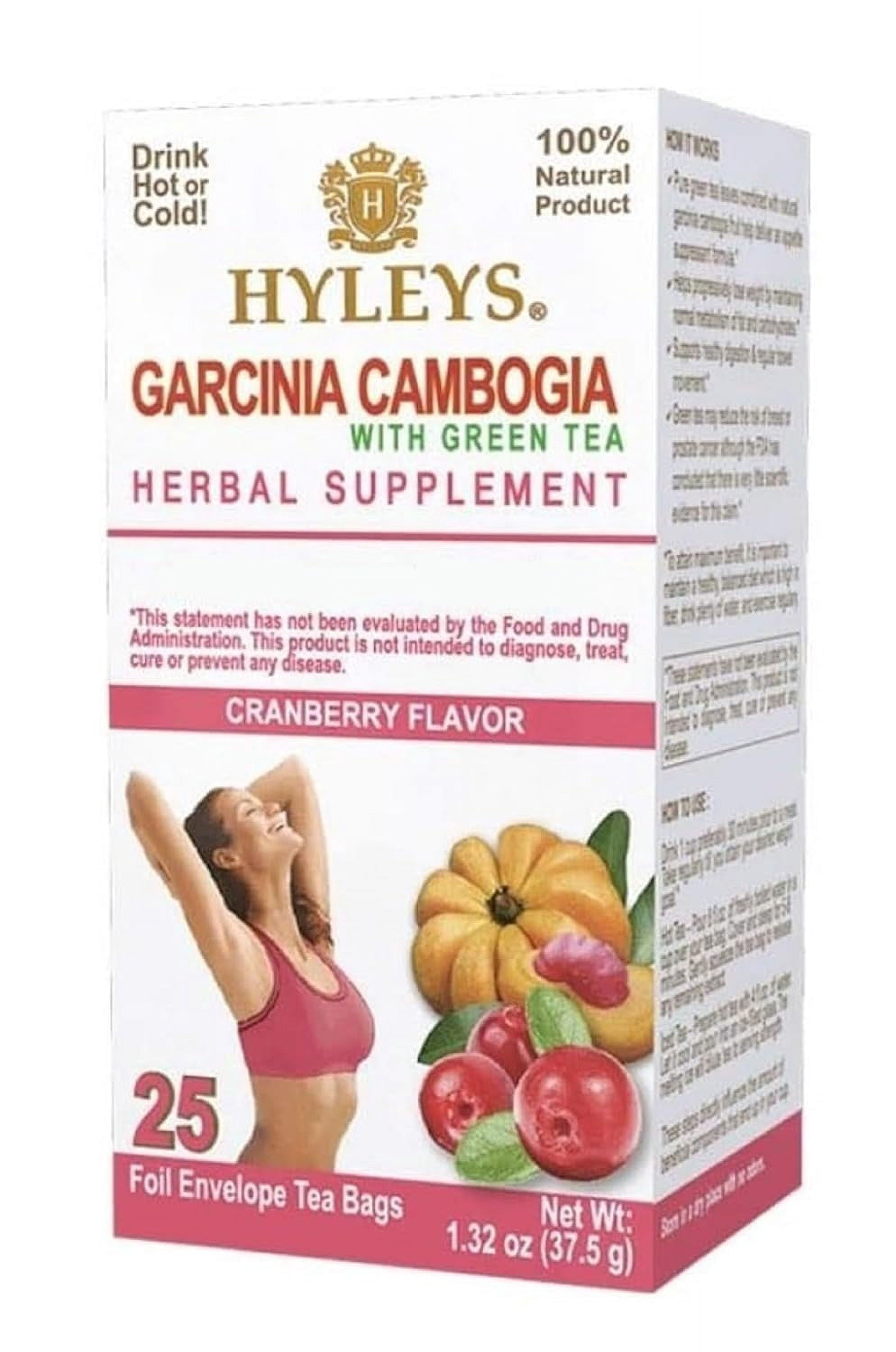 Hyleys Garcinia Cambogia Tea Cranberry Flavor - 300 Tea Bags (12 Pack)
