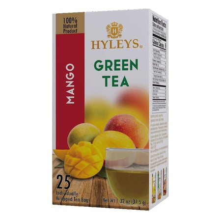 Hyleys Green Tea - Mango Flavor - 25 Tea Bags