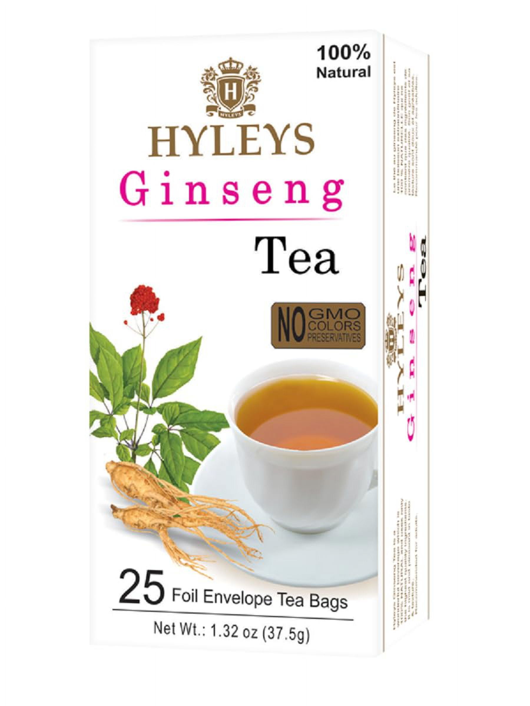 Hyleys Green Tea with Ginseng Root and Ashwagandha 25 Tea Bags