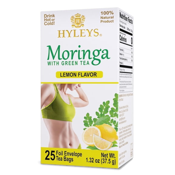 Moringa Leaves Green Tea Bags - 25 ct - Lemon Tea Flavor
