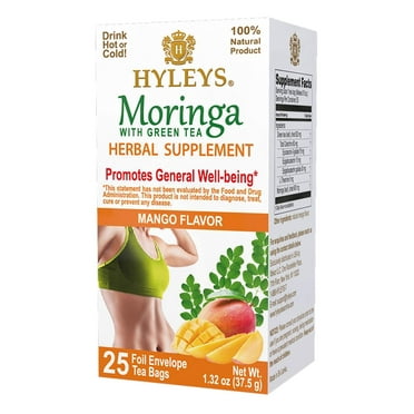 Hyleys Green Tea with Moringa Oleifera Mango Flavor - 25 Tea Bags