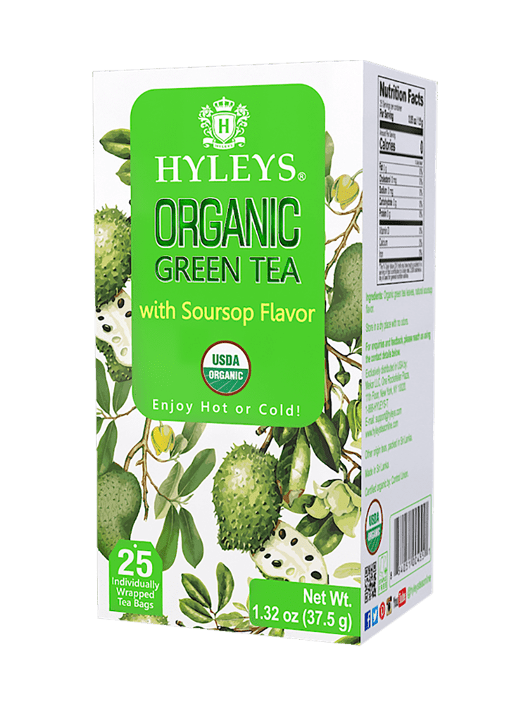 Hyleys Organic Green Tea Soursop Flavor 25 Tea Bags