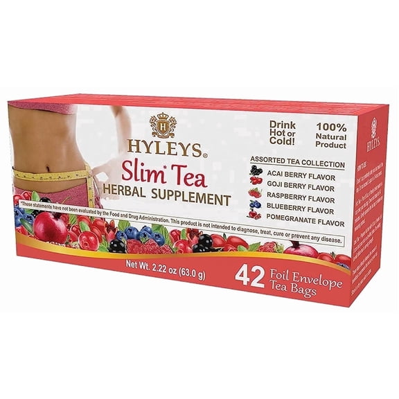 Hyleys Slim Tea Assorted Flavors 42 Ct - Detox Tea for Body Cleanse