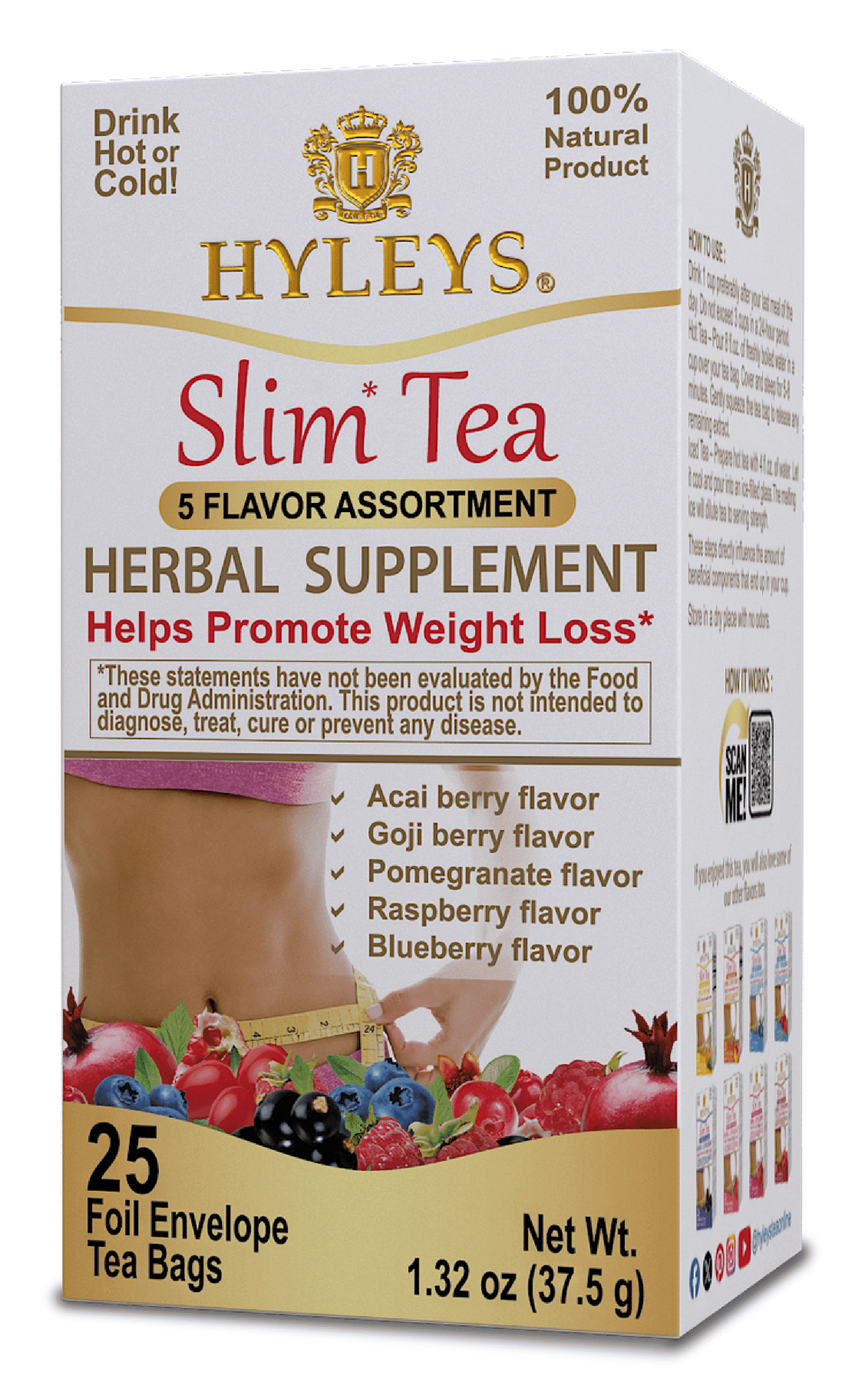 Hyleys Slim Tea Bags with Senna Leaf for Metabolism Detox & Cleanse ...