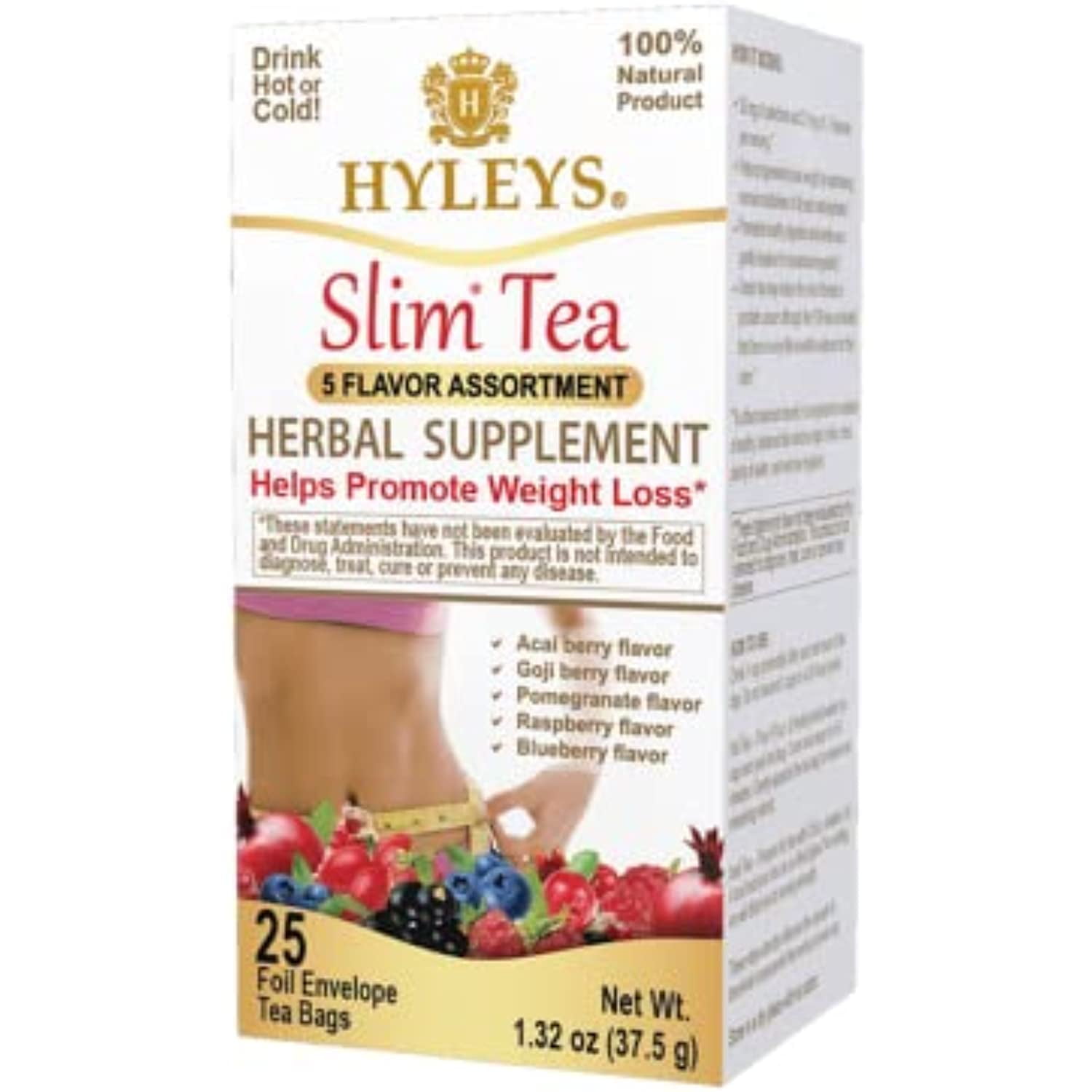 Hyleys Slim Tea 5 Flavor Assortment Weight Loss Herbal Supplement