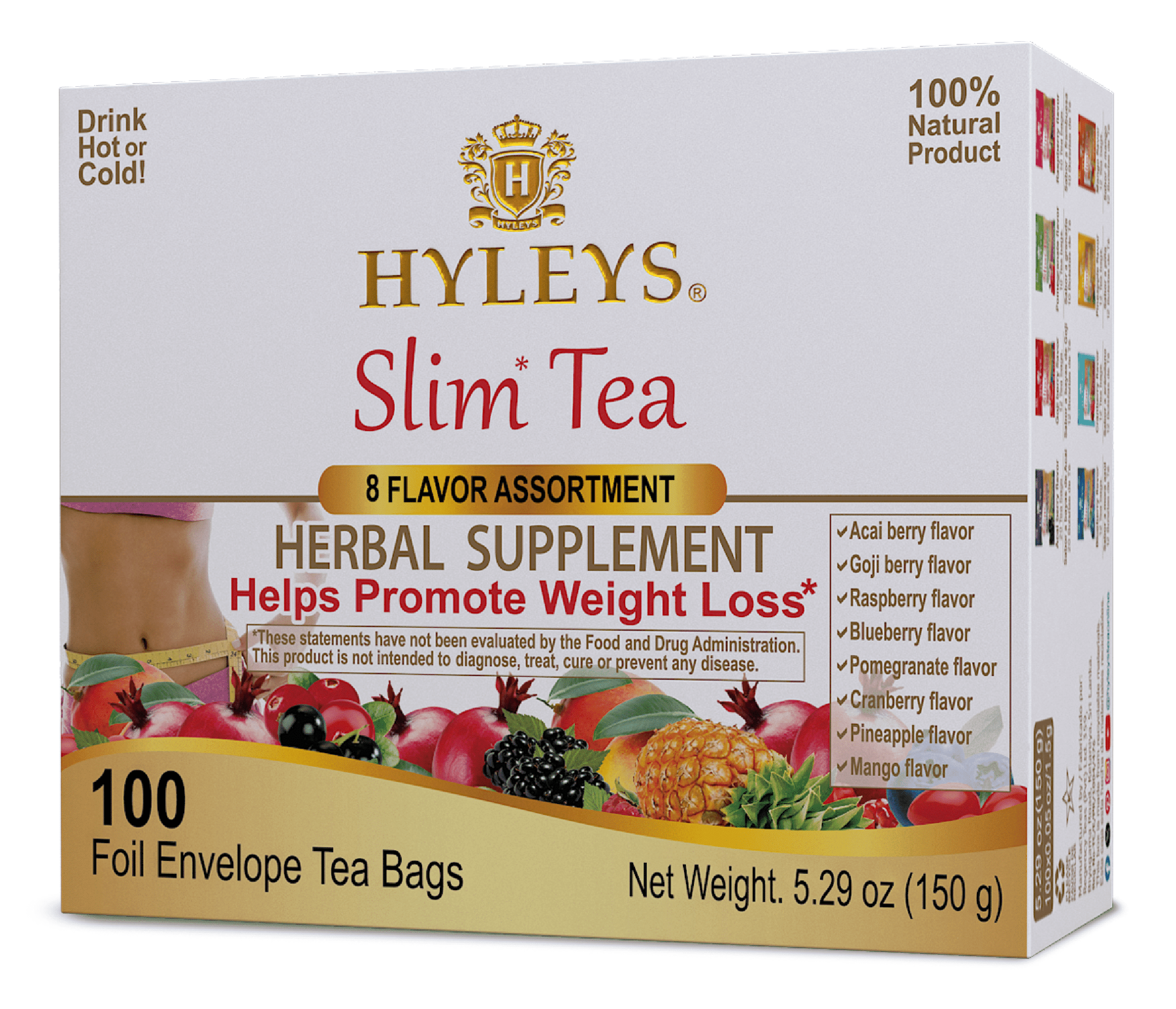 Hyleys Slim Tea, 9 Flavor Assortment, Detox Tea, Natural Senna Cleanse ...