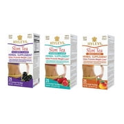 Hyleys Slim Tea Weight Loss Drink Bundle - Berry Mango Cleanse Mix - 3 Pack - 75 Tea Bags Total - Acai Berry, Cranberry, Mango