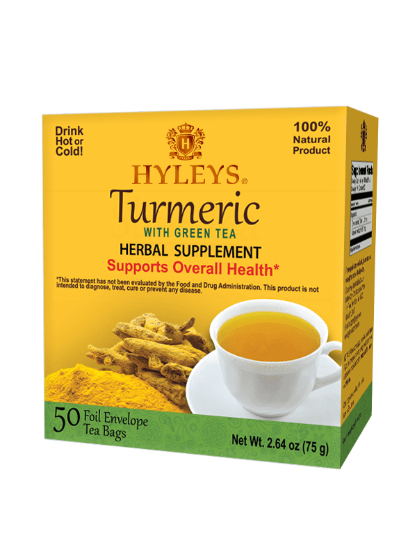 Hyleys Turmeric with Green Tea Original Flavor 50 Tea Bags