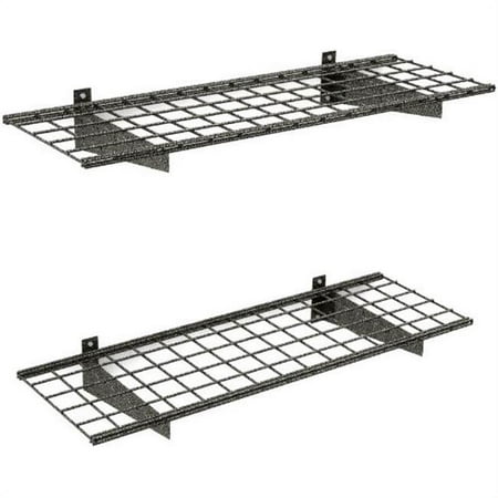 HyLoft 00651 45 in. x 15 in. Wire Garage Wall Shelf Storage System in Hammertone - 2pk