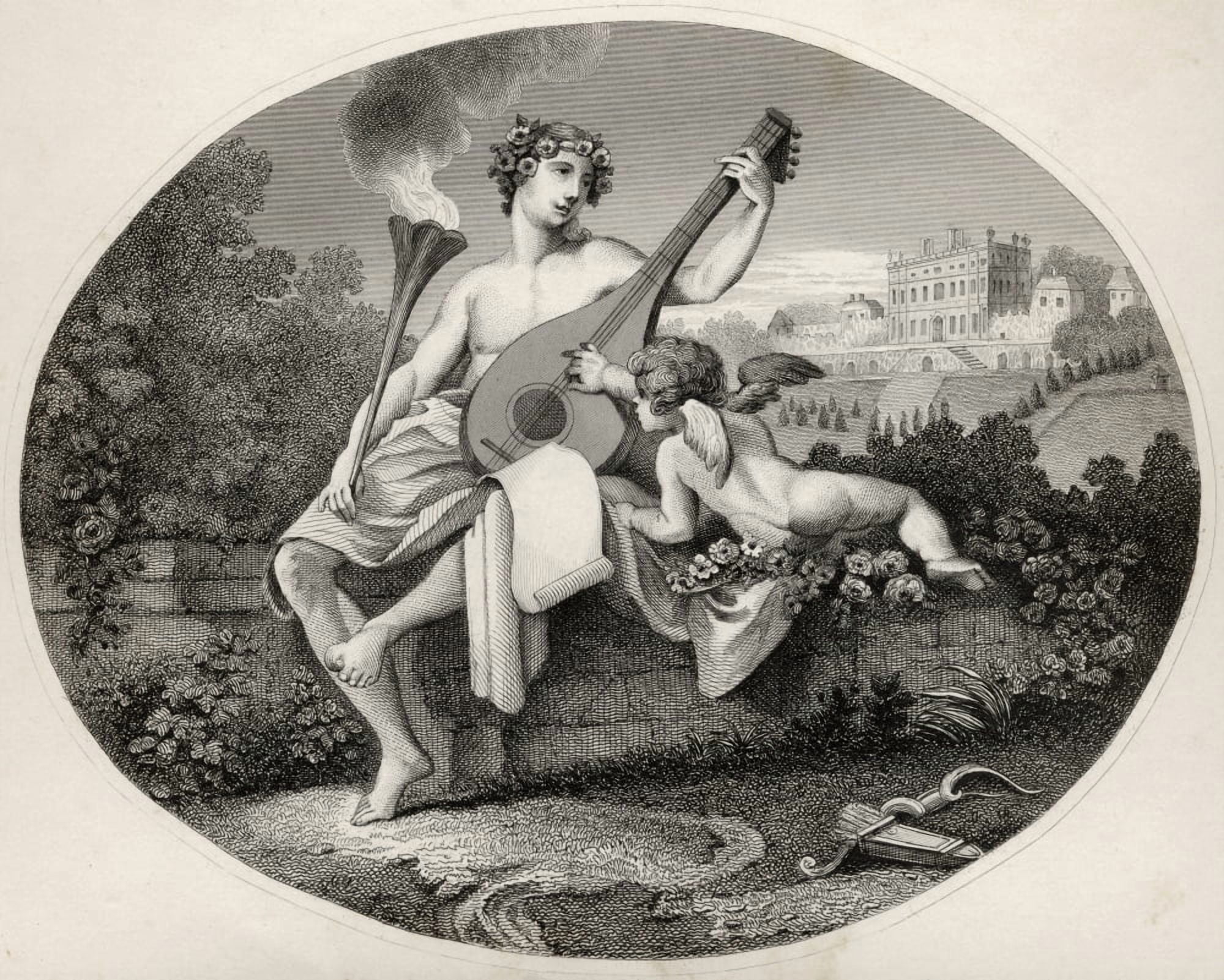 Hymen And Cupid From The Original Picture By Hogarth From The Works Of Hogarth Published London 1833 Canvas Art - Ken Welsh Design Pics (30 x 24)