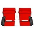 thumbnail image 1 of Hymkun 4 Gallon Square Food Grade Plastic Bucket with Lid, Made in USA (Pack of 2) BPA (Red), 1 of 3
