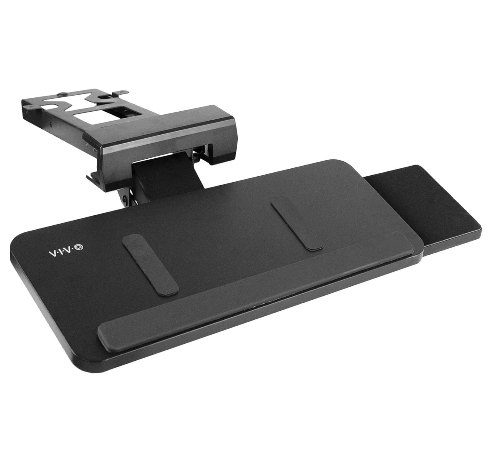 Extra Large Black Adjustable Keyboard Tray with Slide-Out Mouse Platform