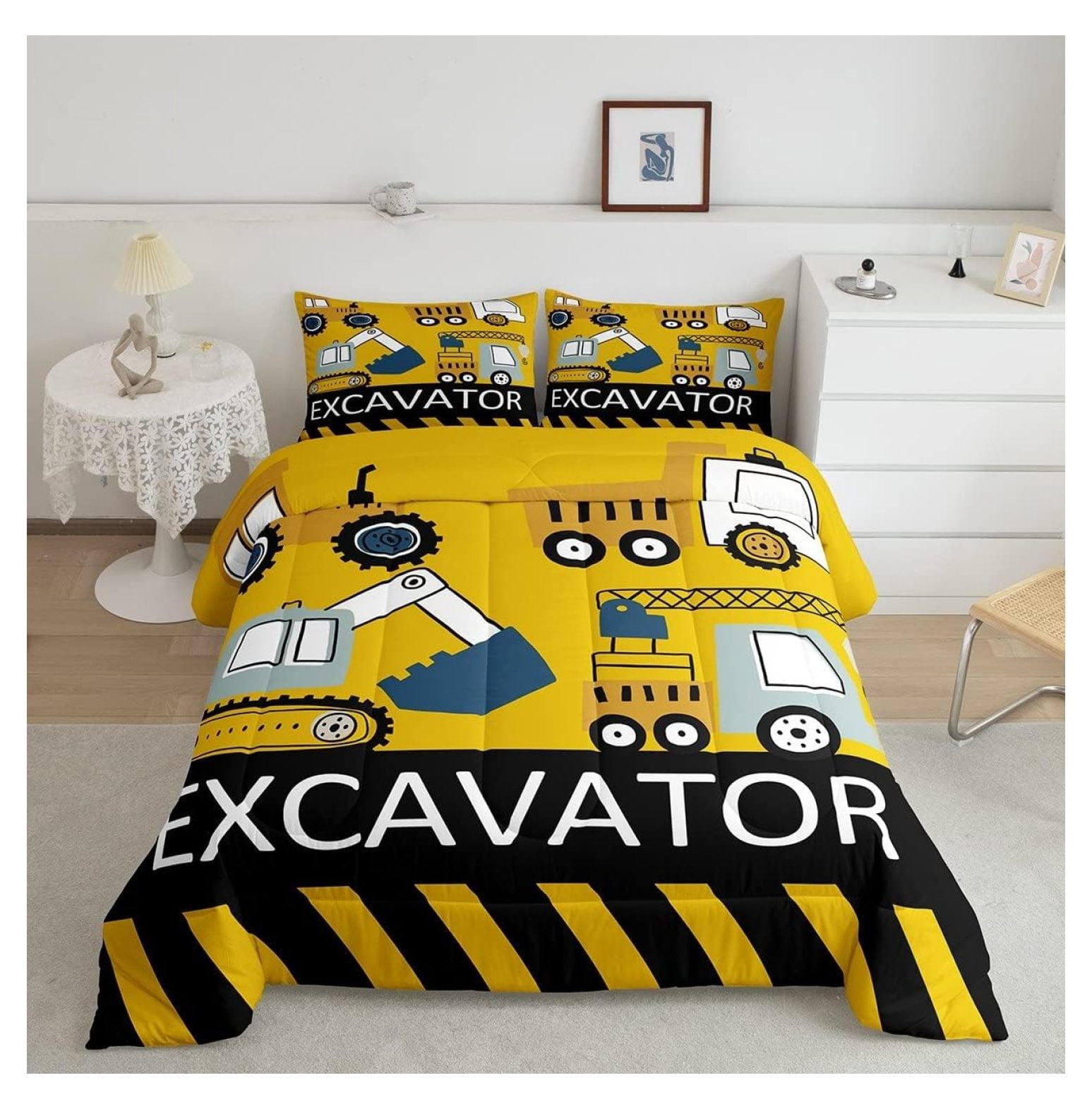 Crib Bedding Set-Excavator Car