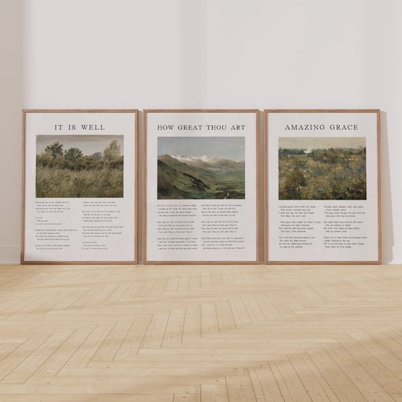 Hymn Poster Amazing Grace It Is Well How Great Thou Art Landscape Set 3