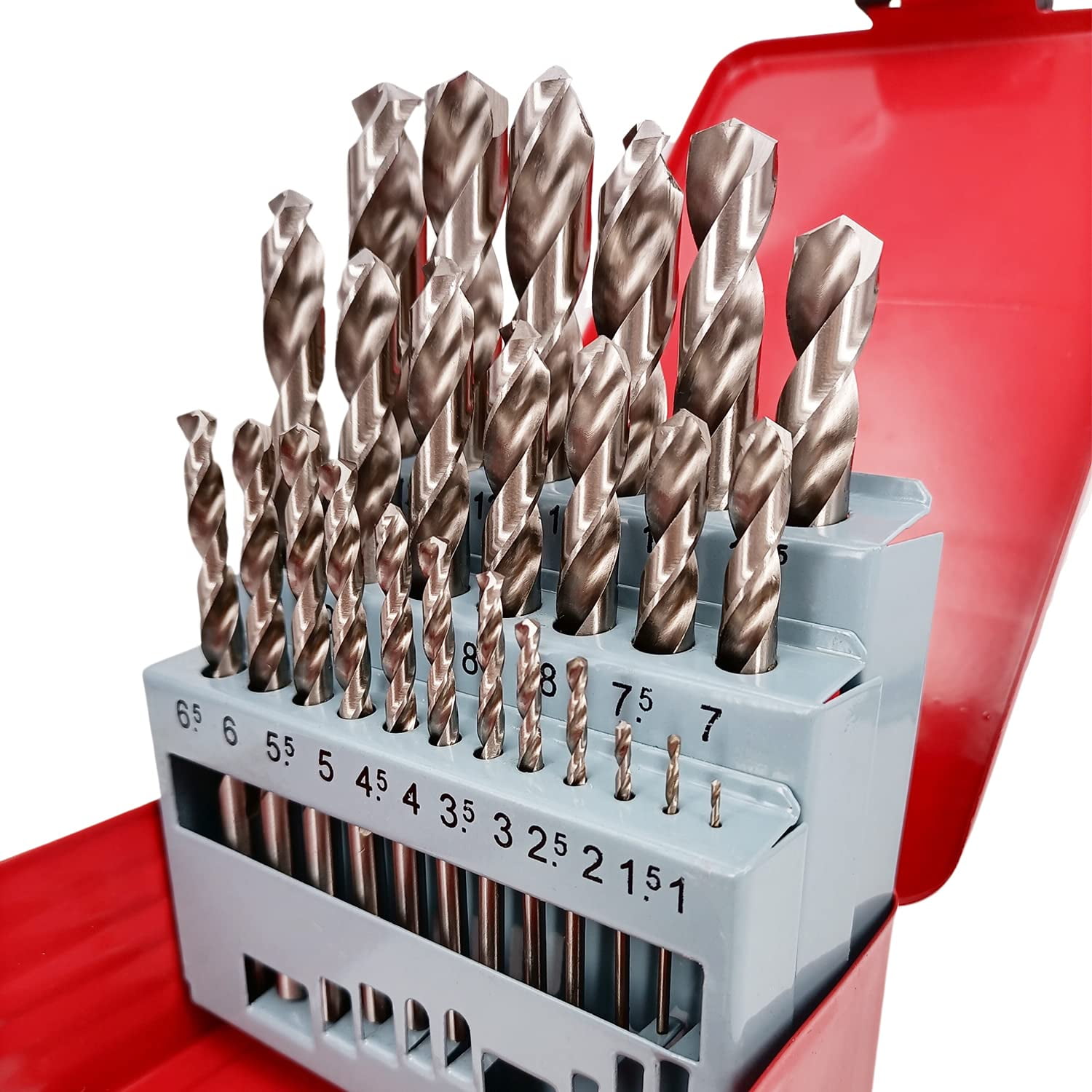 Hymnorq 25PC 1-13mm Metric Ground HSS Twist Drill Bits Set for Softer Metal