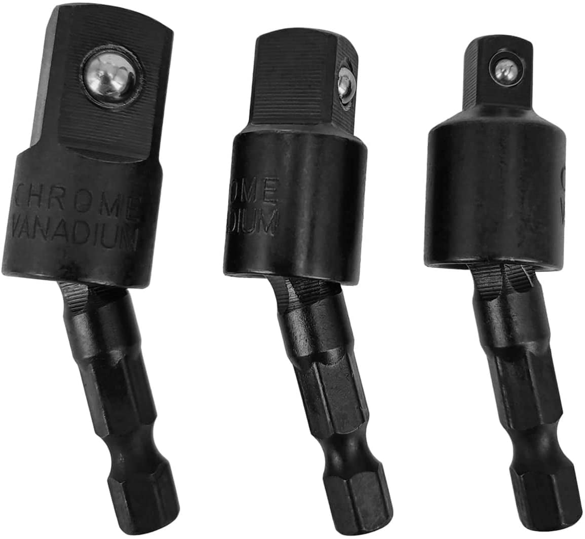 Pivot Socket Adapter Hymnorq 3PC Wobble Socket Adapters, Rotatable Universal Joint Swivel ...