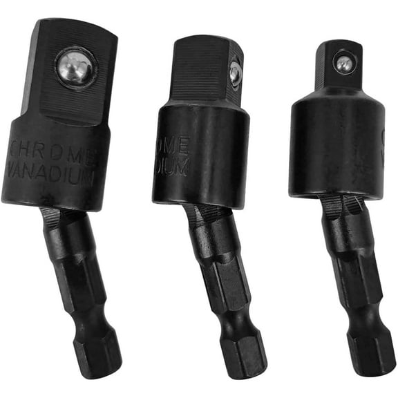 Hymnorq 3PC Wobble Socket Adapters, Rotatable Universal Joint Swivel Set