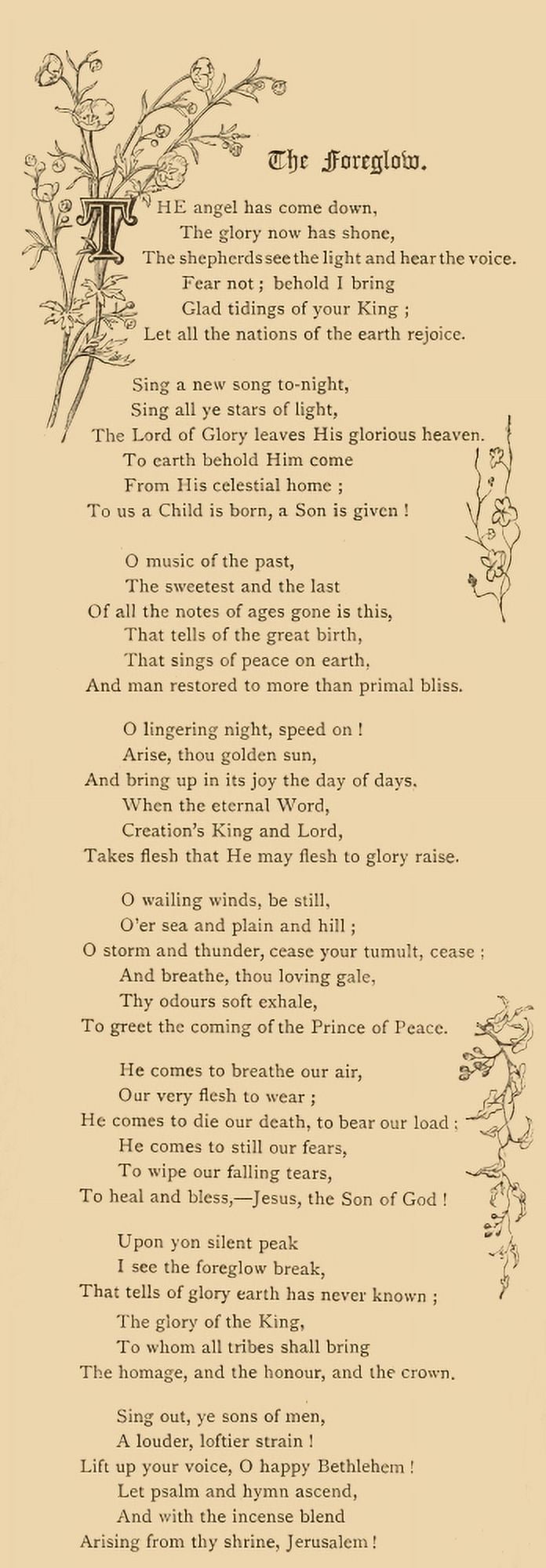 Hymns of the Nativity 1879 The Foreglow Canvas Art - Horatius Bonar (18 x 24)