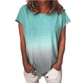 thumbnail image 1 of Hymorin Gradient Print Women Color Contratst Essential Tunic Tops, 1 of 2