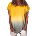 thumbnail image 1 of Hymorin Gradient Print Women Color Contratst Essential Tunic Tops, 1 of 2
