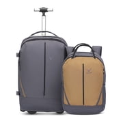 Duo 2-in-1 Rolling Travel Backpack   Hynes Eagle   Stone Grey/Yellow